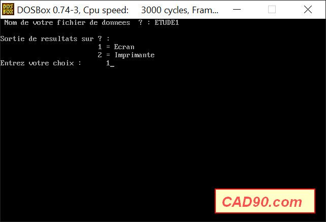 CAD90 — choix du mode de visualisation : Écran ou Imprimante