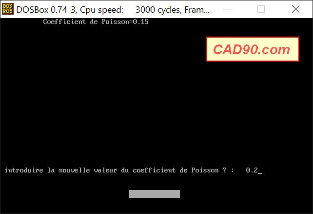Saisie du coefficient de Poisson dans CAD90
